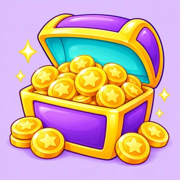 A treasure chest full of gold coins