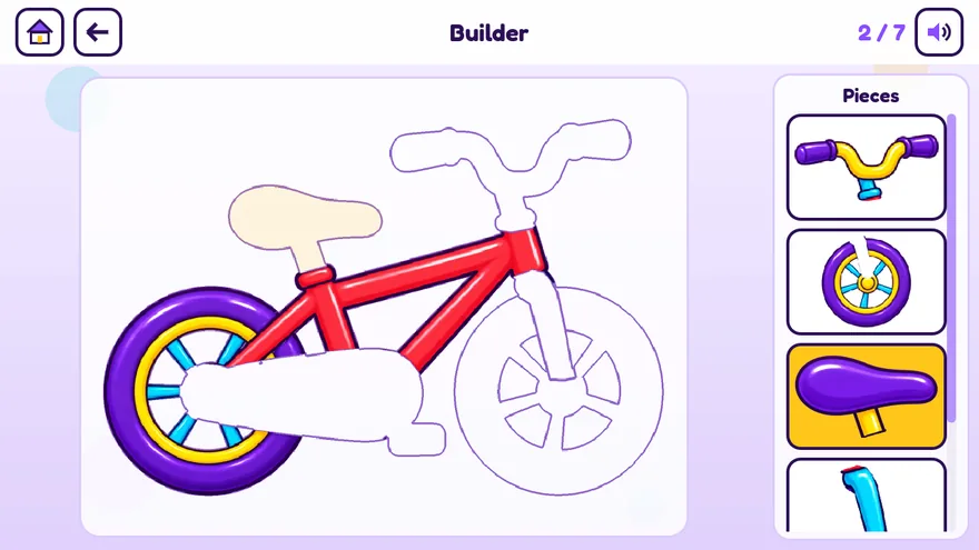A bicycle being built from loose pieces