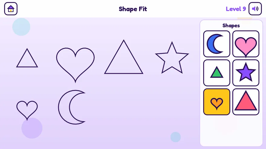 Colorful shapes waiting to be put into their outlines